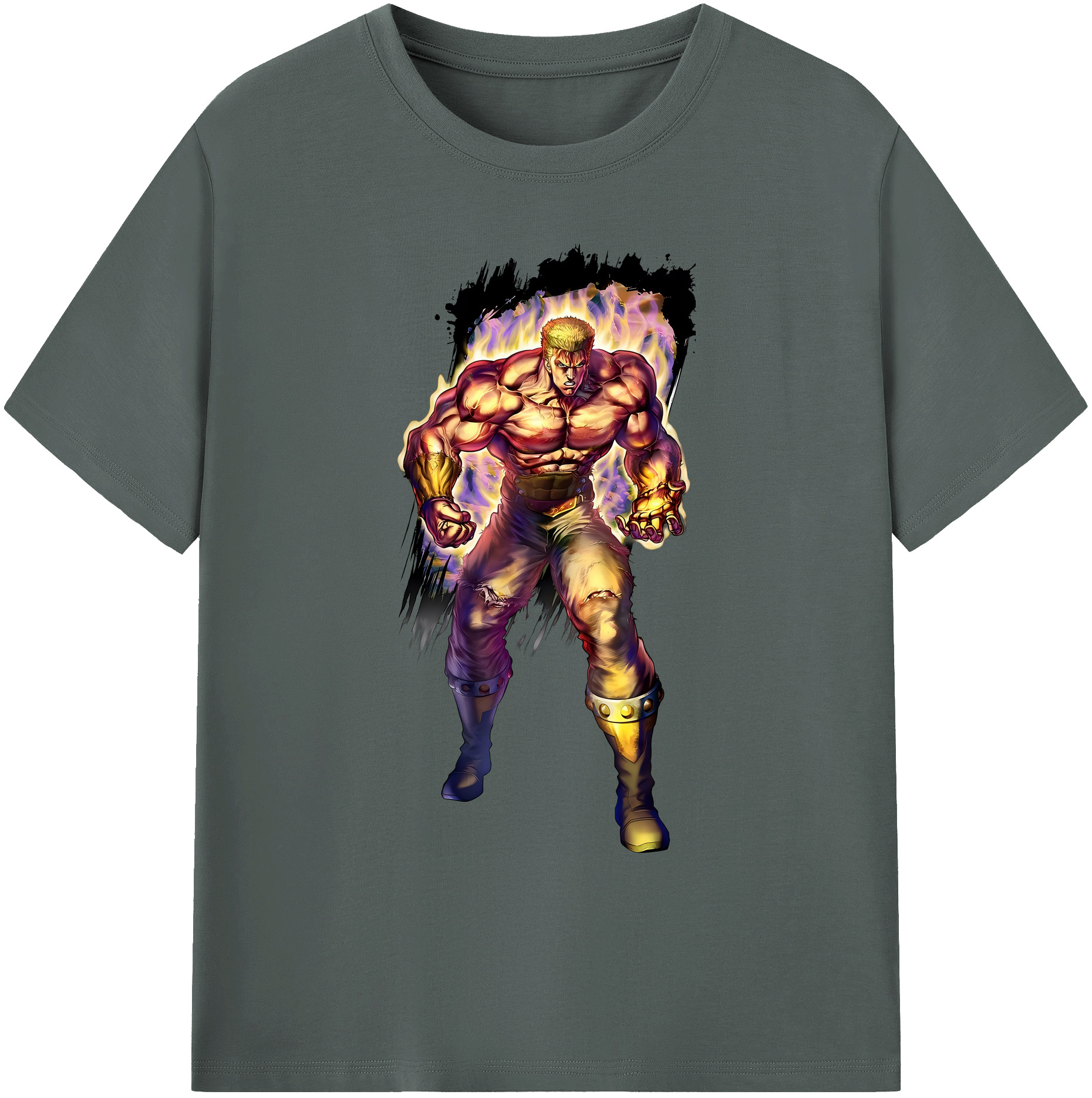 （画像用） 北斗の拳 Fist of the North Star 綿100％ メンズ半袖Tシャツ｜肌触りやわらか＆通気性